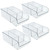 Clear Storage Bin with Dividers, 4 -Pack