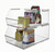 Large Narrow Clear Stackable Bin, 4-Pack