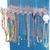 Ten Hook Necklace Bar for Pegboard or Slatwall. Overall Measurements: 16"W x 6.25"D, 4-Pack