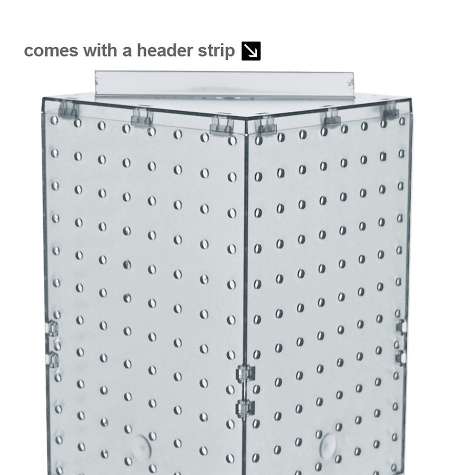 FourSided Revolving 8"W x 20"H Pegboard Counter Display Azar Displays