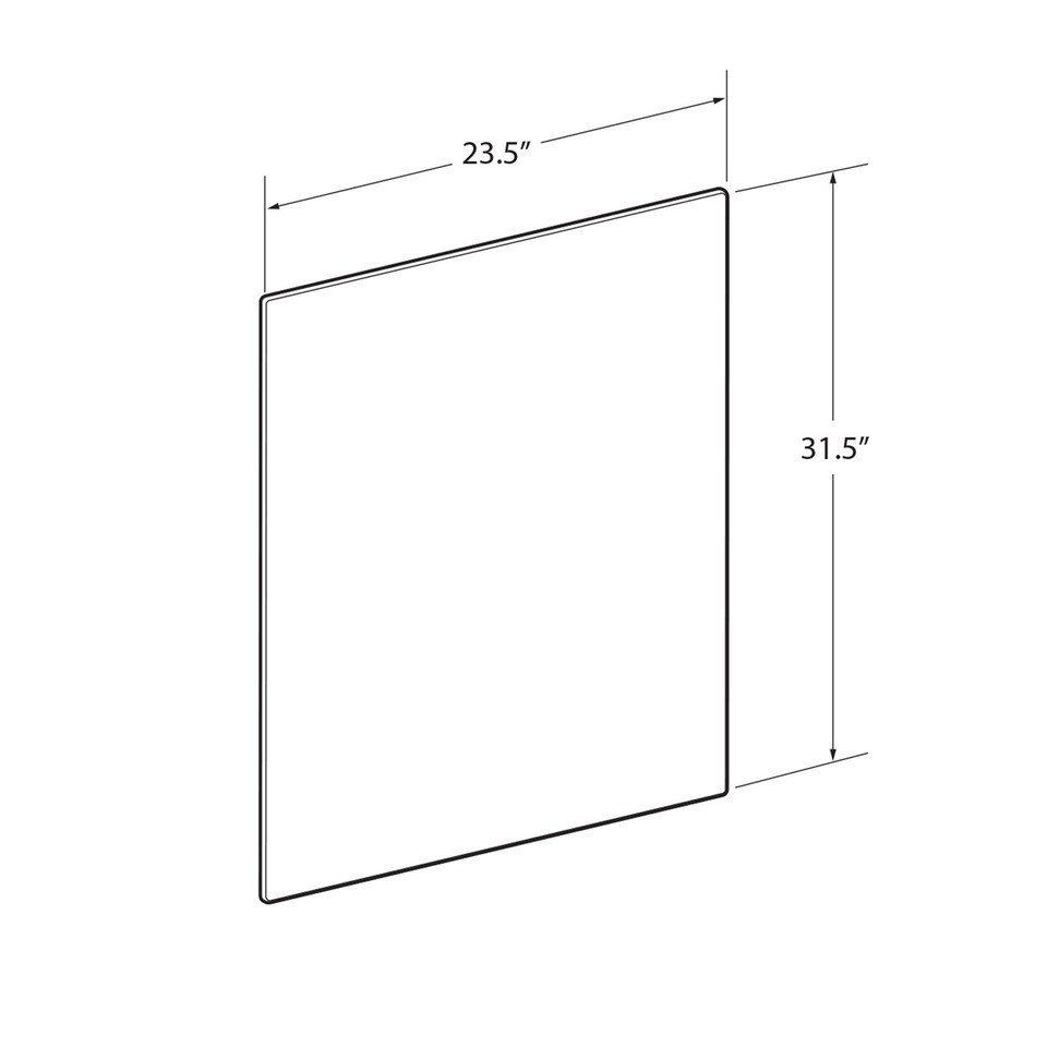 Plexiglass Acrylic Sheets Cut to Size, Clear Plastic Panels, Size 23.5" x 31.5" x 3/16" Thick