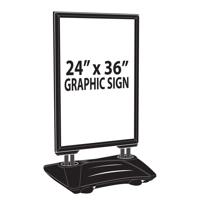 Small Indoor/Outdoor Weighted Aluminum Two Sided Sidewalk Frame and