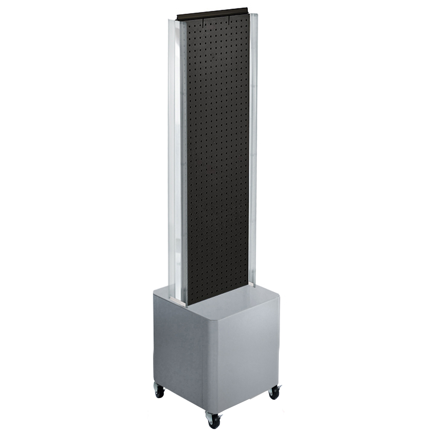 Azar Displays Two-Sided Pegboard Floor Display on Studio Base w/ C-Channels....