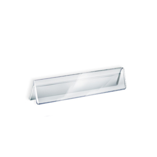 Two Sided Tent Style Clear Acrylic Sign Holder and Nameplate, Size