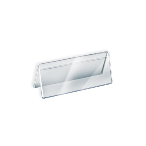 Two Sided Tent Style Clear Acrylic Sign Holder and Nameplate, Size