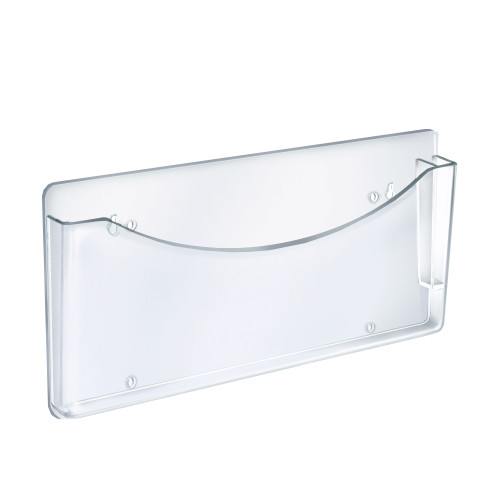Clear Plastic Wall Mount File Holder with Pen Pocket, 2Pack Azar