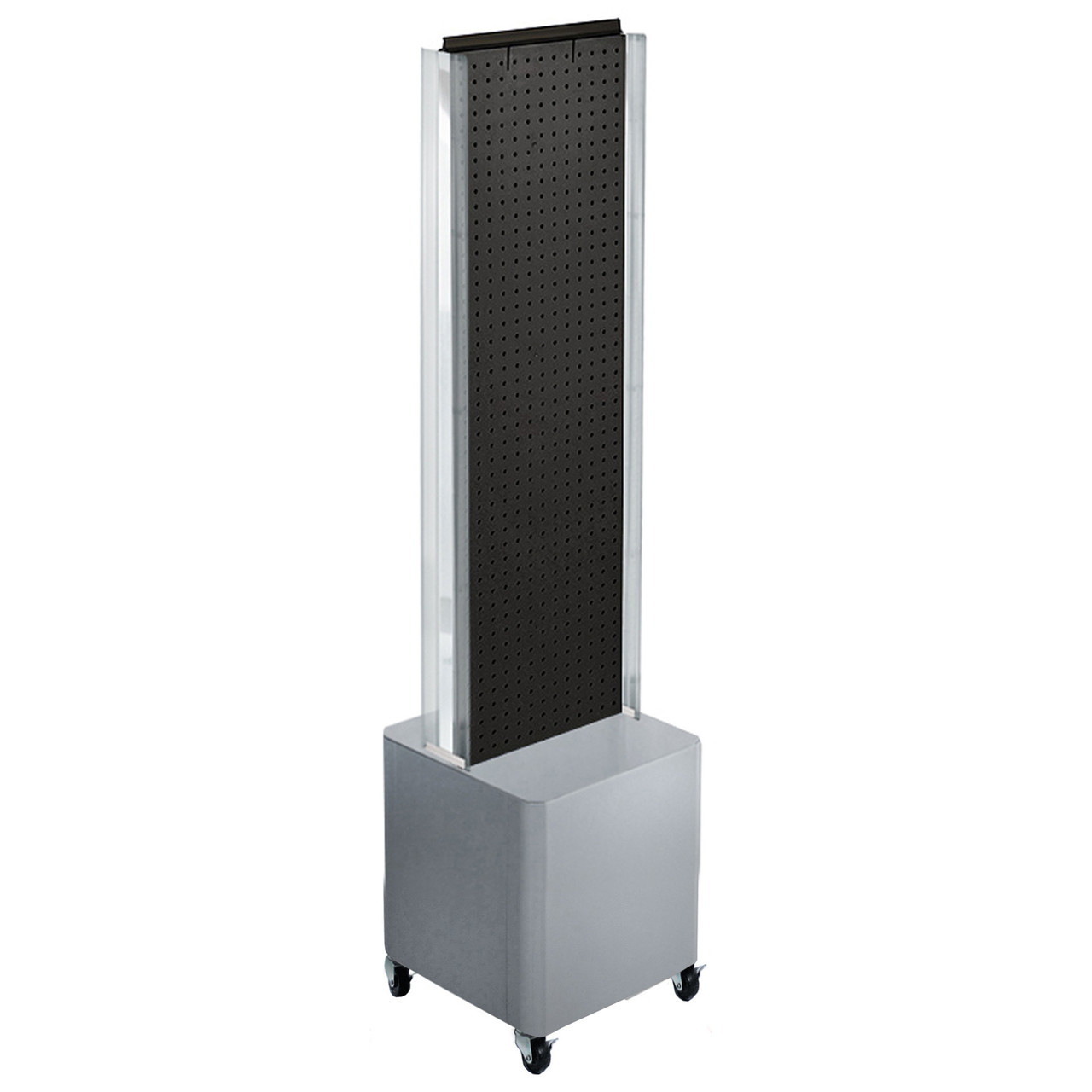 Azar Displays Two-Sided Pegboard Floor Display on Studio Base w/ C-Channels....