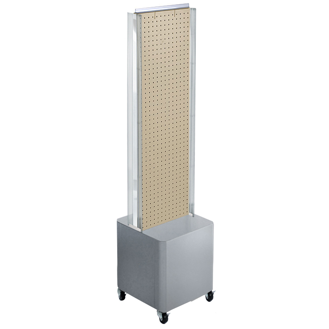 Azar Displays Two-Sided Pegboard Floor Display on Studio Base w/ C-Channels....