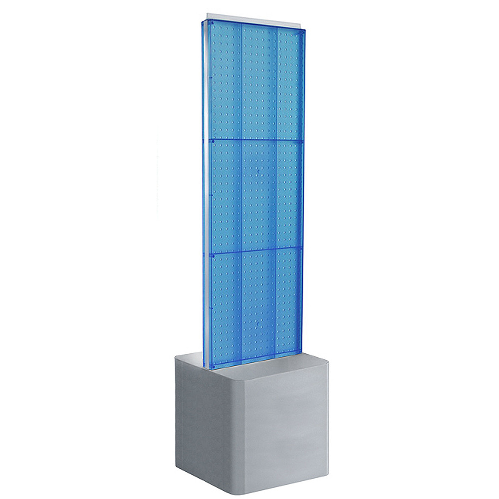 Azar Displays Two-Sided Pegboard Floor Display on Adjustable Studio Base....