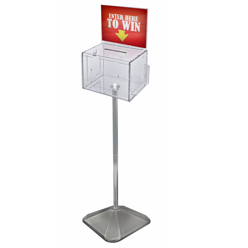 Extra Large Suggestion Box with Lock and Keys on Pedestal. Color