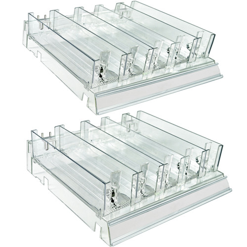 Clear Plastic Adjustable Divider Bin for Pegboard or Slatwall. Acrylic  Storage Open Container, includes 2 Metal U-Hooks for hanging. Size: 16W x  7D x 4H - Azar Displays