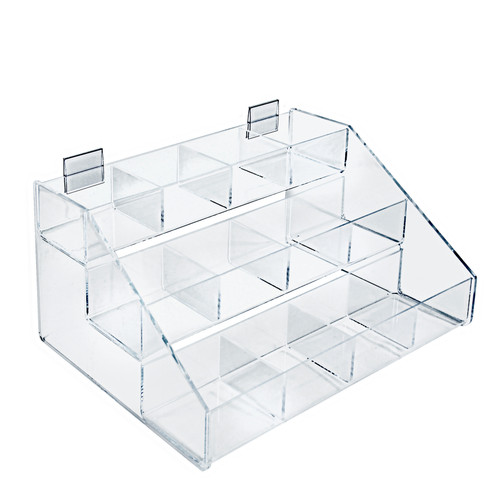 Countertop Acrylic Display, 3 Tiers, Rounded Collapsible 11.5”W x 15.25”H