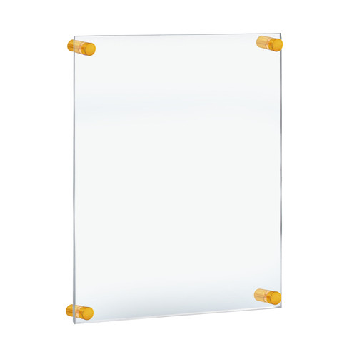 Floating Acrylic Wall Frame with Gold Stand Off Caps: 18