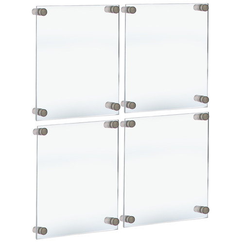 Floating Acrylic Gallery Wall Set of Four Floating Frames with Stand