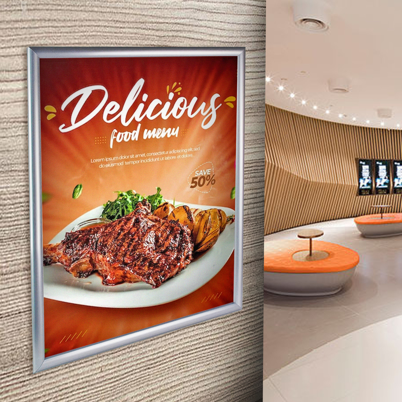 Azar Displays Wandhalterung Kunststoff Snap Poster Rahmen 22" x 28"... - Bild 6 von 13