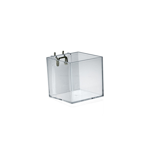 Azar Displays 256105 4 inch acryl kubusbak voor Pegboard of Slatwall, 4 stuks