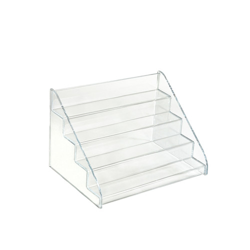 Four-Tier Shelf Counter Step Display, 12” wide