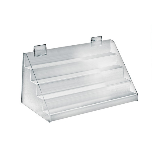 Four-Tier Shelf Counter Step Display, 16” wide