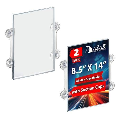 Clear Acrylic Window/Door Sign Holder Frame with Suction Cups 8.5