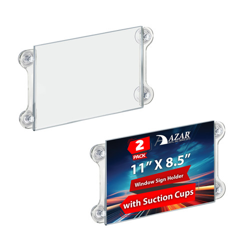 Clear Acrylic Window/Door Sign Holder Frame with Suction Cups 11