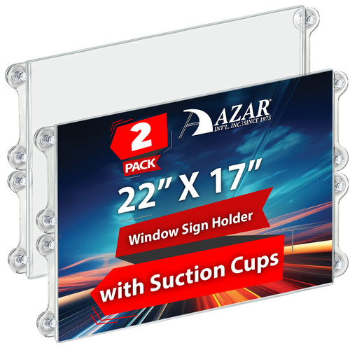 Clear Acrylic Window/Door Sign Holder Frame with Suction Cups 22
