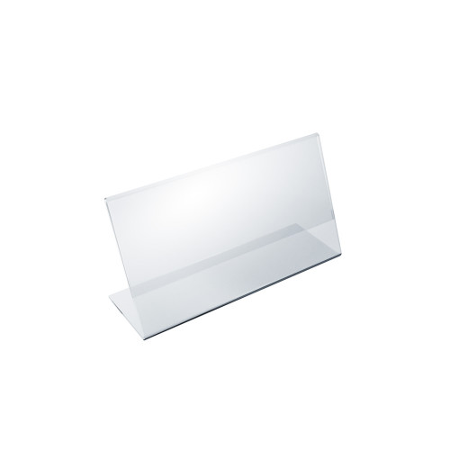 Vertical Slanted, L-Shape Acrylic Sign Holder (2 inchw x 3 inchh)