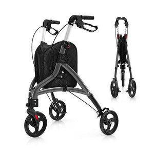 Foldable Rollator Walker with Lightweight Aluminum Frame-Gray - Color: Gray D681-JH10025GR Foldable Rollator Walker with Lightweight Aluminum Frame-Gray - Color: Gray D681-JH10025GR