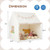 Kids Play Tent Large Playhouse with Padded Mat and 2 Breathable Windows-Beige - Color: Beige D681-TP10170BE