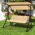 3-Seat Outdoor Porch Swing with Adjustable Canopy and Padded Cushions-Beige - Color: Beige D681-NP10693MS