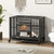 Foldable Heavy-Duty Metal Dog Cage Chew-proof Dog Crate with Lockable Universal Wheels - Color: Bla D681-PU10037