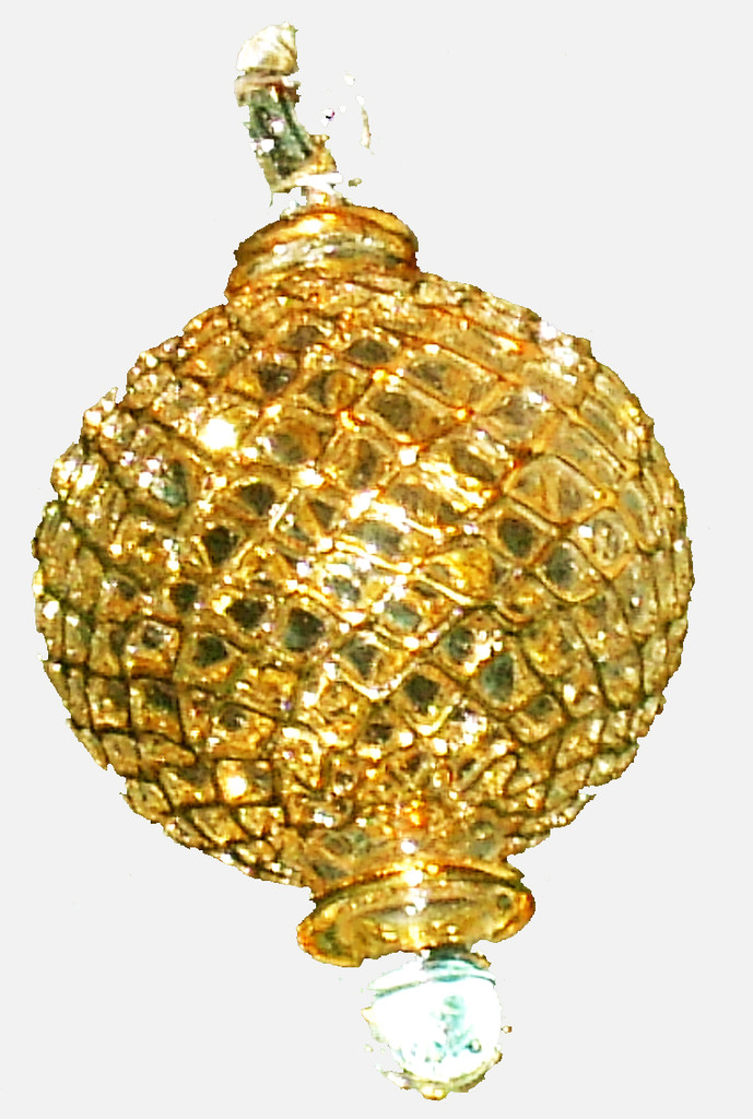 2.25" Gold lattice ball Christmas tree ornament