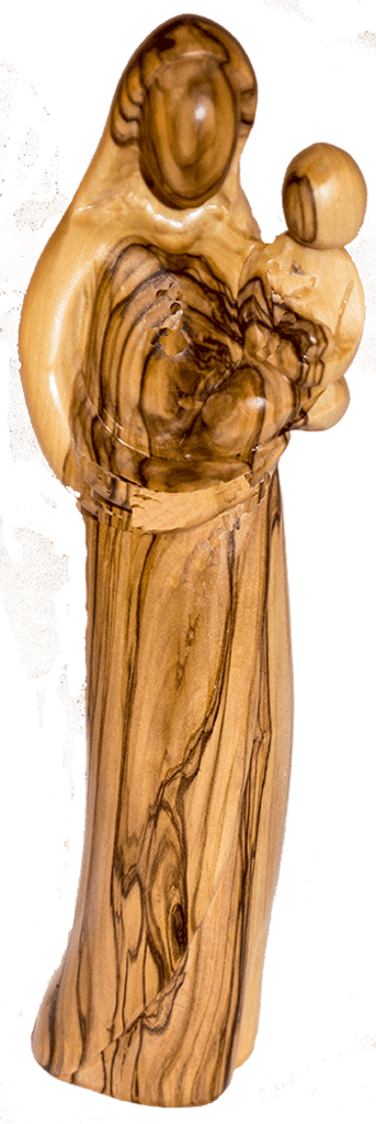 9" Madonna and Child hand carved from olive wood, Ideal Collectible Figurine