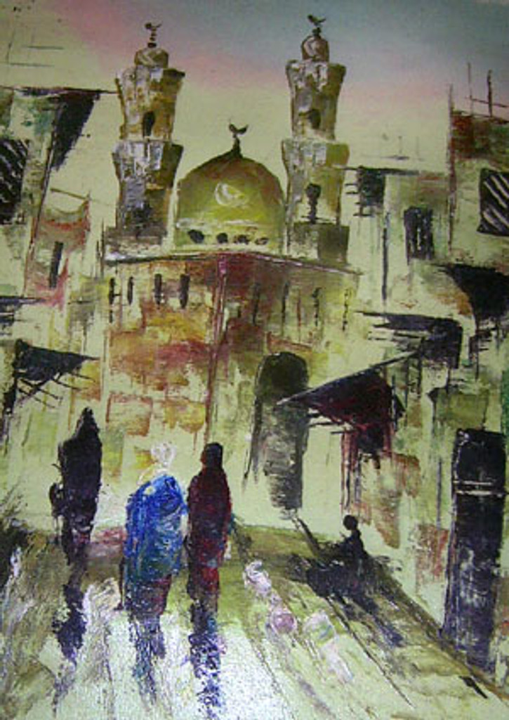 Old Cairo at Dawn - Oil Painting