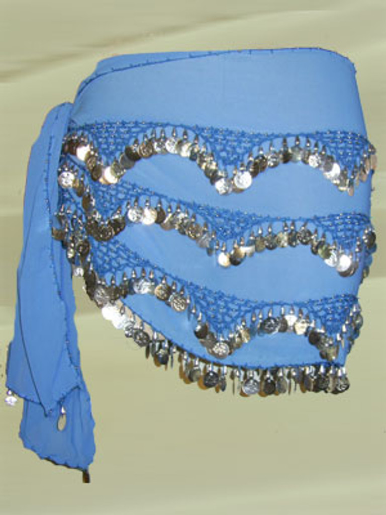 Sky Blue Belly Dance Hip Scarf