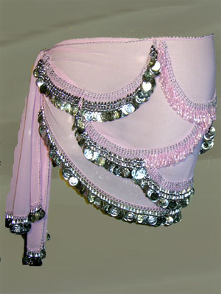 Cotton Candy Pink Belly Dance Hip Scarf