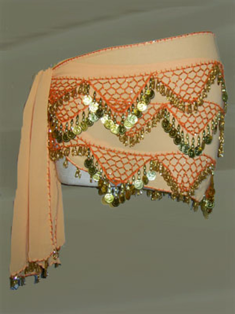 Rich Peach Belly Dance Hip Scarf