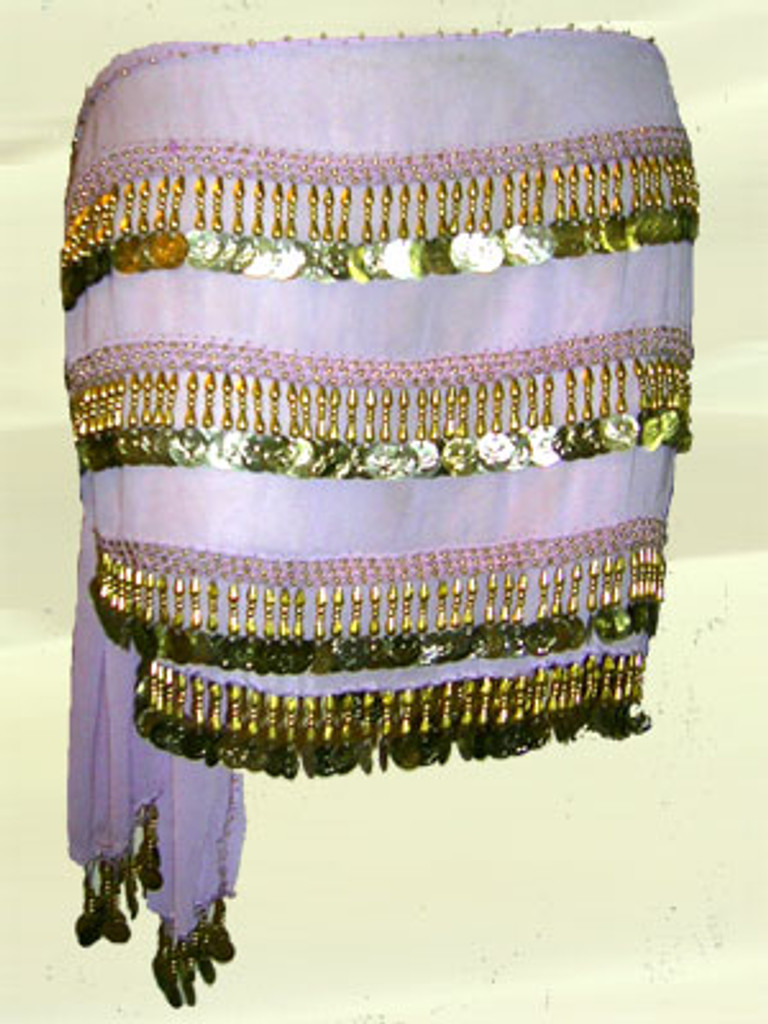 Lilac and Gold Hip Scarf
