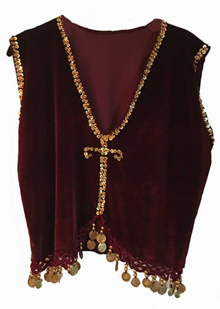 Maroon Velvet Vest