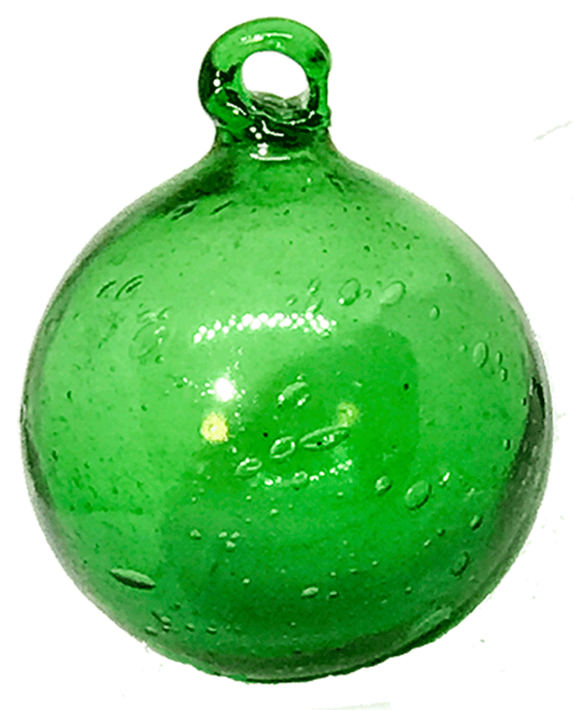 Green Christmas Tree Ornament - Handmade from Recycled Glass