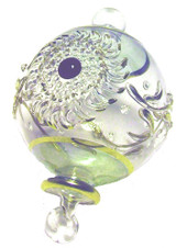 Exquisite glass ball ornament handmade in Egypt with filigree/flower