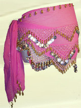 Sheer Pink Belly Dance Hip Scarf