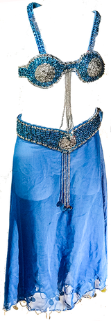 Girl's Turquoise & Silver Belly Dance Costume