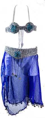 Small Girl's Blue Belly Dance Costume
