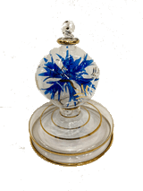 Exquisite glass ball Christmas tree ornament with blue snowflake handmade in Egypt