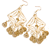 Dangling Coin Earrings with Filigree
