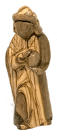 Handmade olive wood nativity with carved individual re-arrangeable figures