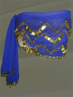 True Blue Belly Dance Hip Scarf