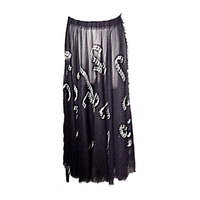 Skirt with Sequins & Pailettes - Black & Silver