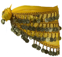 Girl's Goldenrod Hip Scarf with Gold Coins