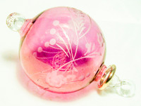 Blown Glass Tree Ornament in Rose